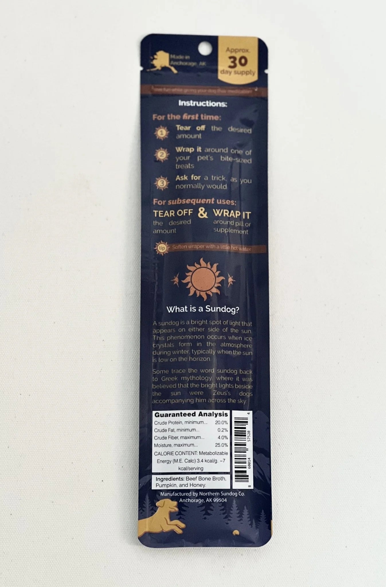 Northern Sundog Co. Premium Pill Wrap – Beef Pumpkin Honey(Limited Ingredient)